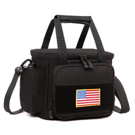 Tactical Lunch Box for Men, Leakproof Lunch Bag, Insulated Cooler Bag With Adjustable Shoulder Strap, Lunchbag for Adult Work Office Picnic Beach Outdoor 11L Black