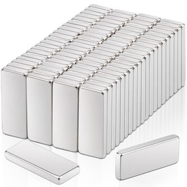 Pack of 80 Small Magnets Strong, 15 x 6 x 2 mm Neodymium Magnets Extra Strong, Magnets for Magnetic Board, Strong Magnetic Plates, Magnetic Rectangular for Kitchen Cabinet, Office, Whiteboard, Pin