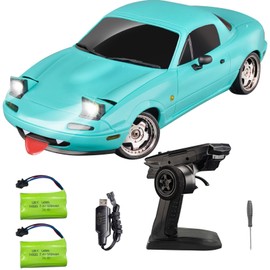 Moonzeamus LD1804 RC Drift Car 1:18 Scale Mini MX-5 RWD 2.4GHz Miata RC Vehicles with Gyro and LED Lights for Adults Hobby Toys (Blue)
