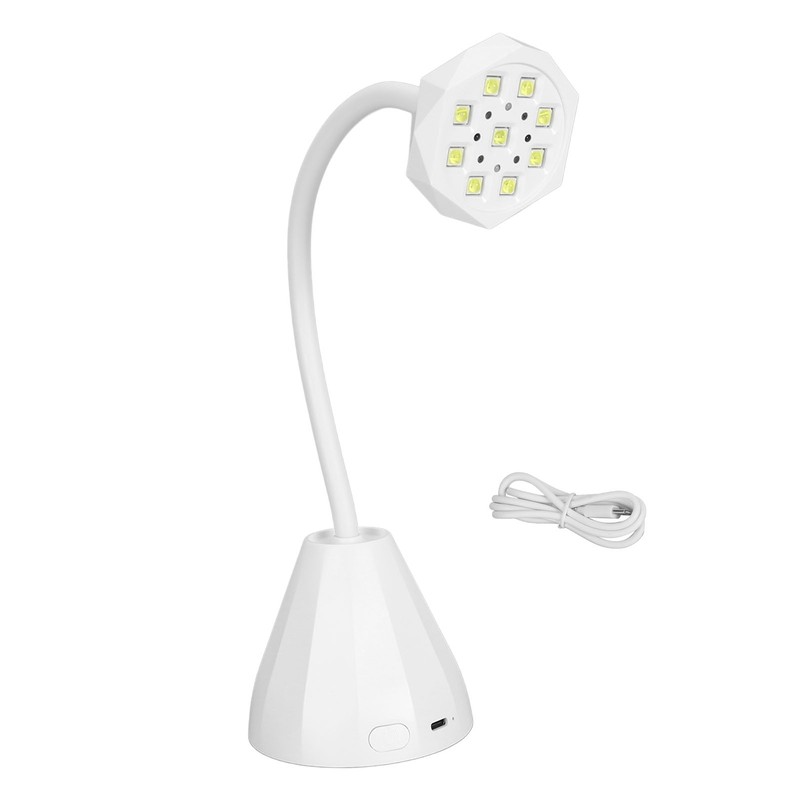 27W Gooseneck Nail Lamp with 9pcs Lamp Chips Flexible Gooseneck