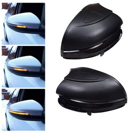 Hacreyatu Sequential Led Side Mirror Turn Signal Light Indicator Smoked Lens (L&R) For VW Golf 6 MK6/ Golf G-TI 6 /R20 2008-2012 (yellow(no holes))