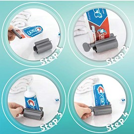 Rodillo exprimidor de pasta de dientes, tubo de acero inoxidable, para guardar pasta de dientes, cremas, pone fin a los desechos, simple y práctico (g
