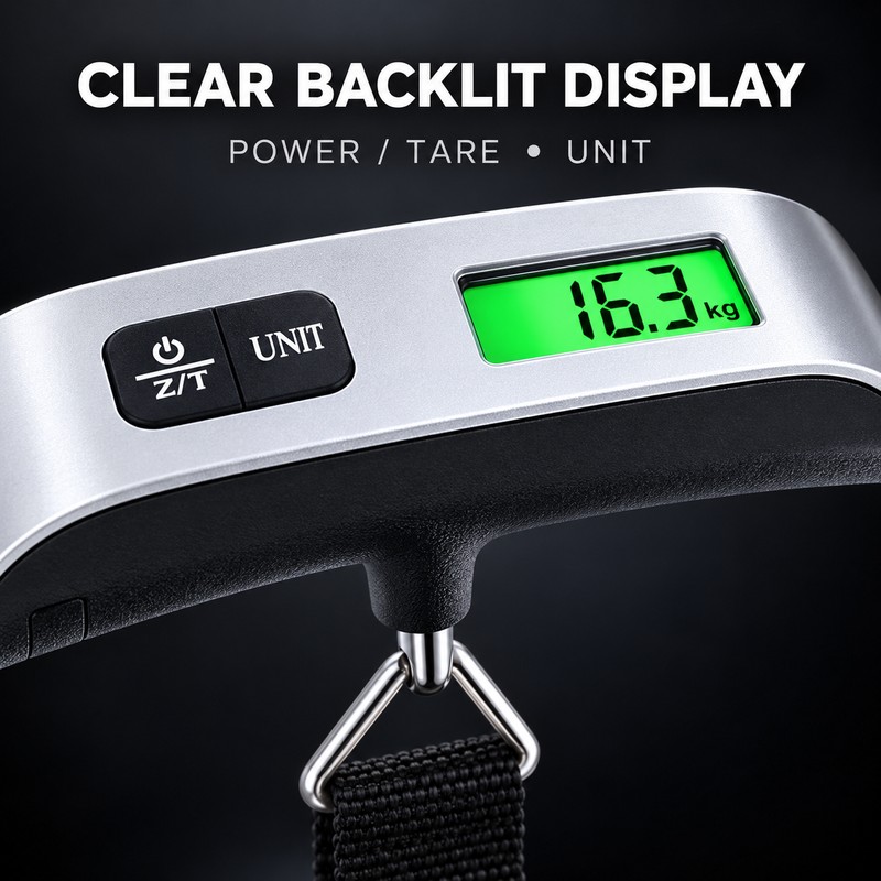 2-Pack Portable Digital Luggage Scales with LCD Display, 110 lb/50