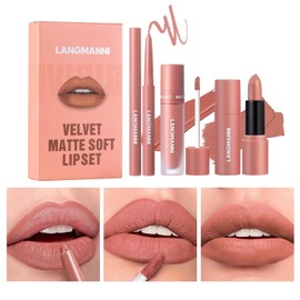 3 Pieces Matte Liquid Lipstick Lip Liner Set