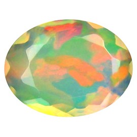 1.27 ct Oval Cut (10 x 8 mm) Un-Heated Ethiopian Transparent Quality Ethiopian Welo Rainbow Opal Precious Loose Gemstone