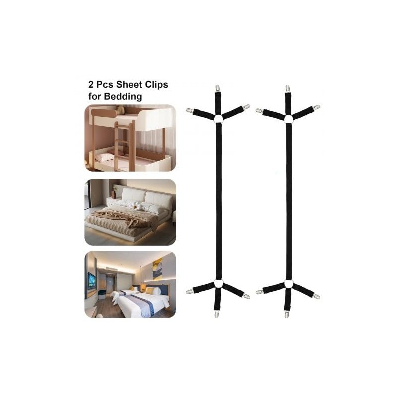 Aomhrek 4 Flat Sheet Clips Bed Sheet Holder Adjustable Bed