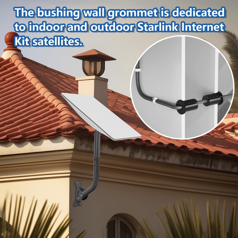 ELFCULB Starlink Cable Grommet (4 Pcs), Black