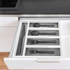 LIANYU 20-Piece Black Silverware Set with Tray, Stainless Steel Square