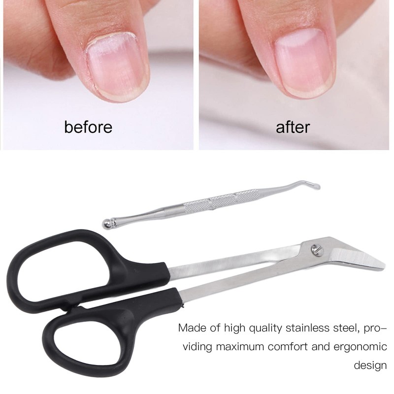 Long Handled Scissors Set, Stainless Steel Toenail Scissors, Nail Picker,