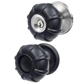 Enjoy Cover | 2 Pack Upgraded Ergonomic Design Door Knob Cover Grips, Non-Slip, Arthritis and Senior Living Aids, Universal Size (Black)