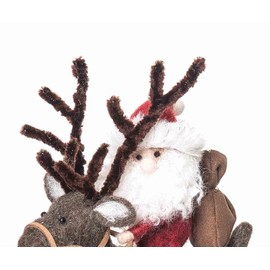 GALLERIE II Santa with Reindeer Figurine Brown