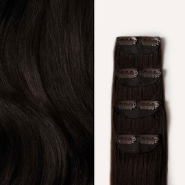 Luxy Hair 12" Mocha Brown Scalp Hair Fill-Ins Clip-In Hair Extensions (30 grams) 100% Remy Human Hair, For Thinning Near Scalp, 4-Piece Set, Mimics Hair Growth
