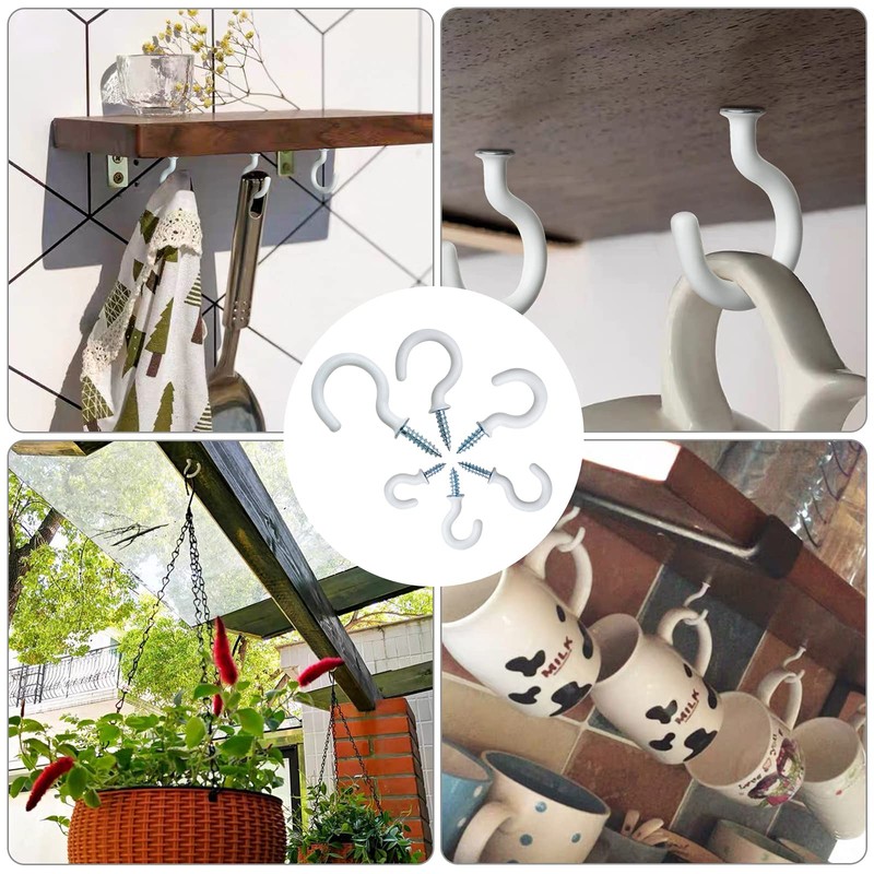 Zhenle Screw Hooks, 75 Pieces Hook Screws Screw Hooks Vinyl