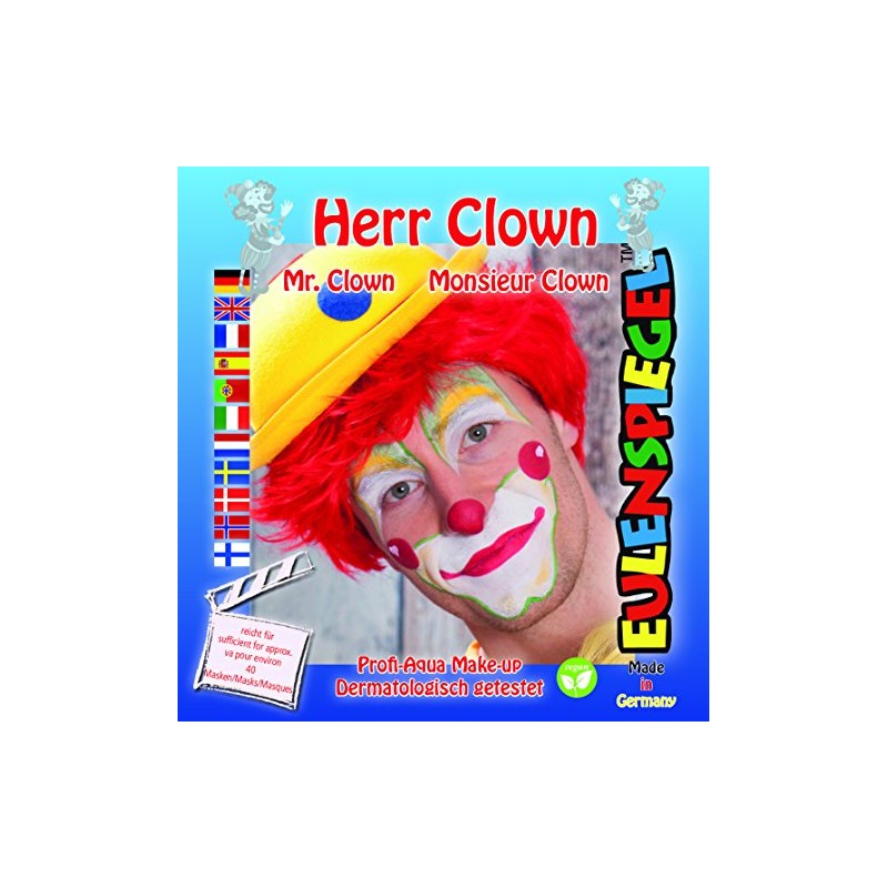 Eulenspiegel 203323 – Mr Clown Make-Up Set for Approx. 40