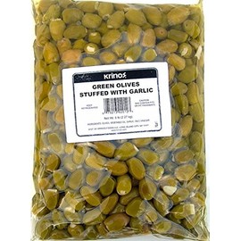 Green Olives Garlic Stuffed 5 Lb net Bag from Greece