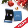 Austrian Crystal Heart Drop Dangle Bow Earrings for Women Fashion
