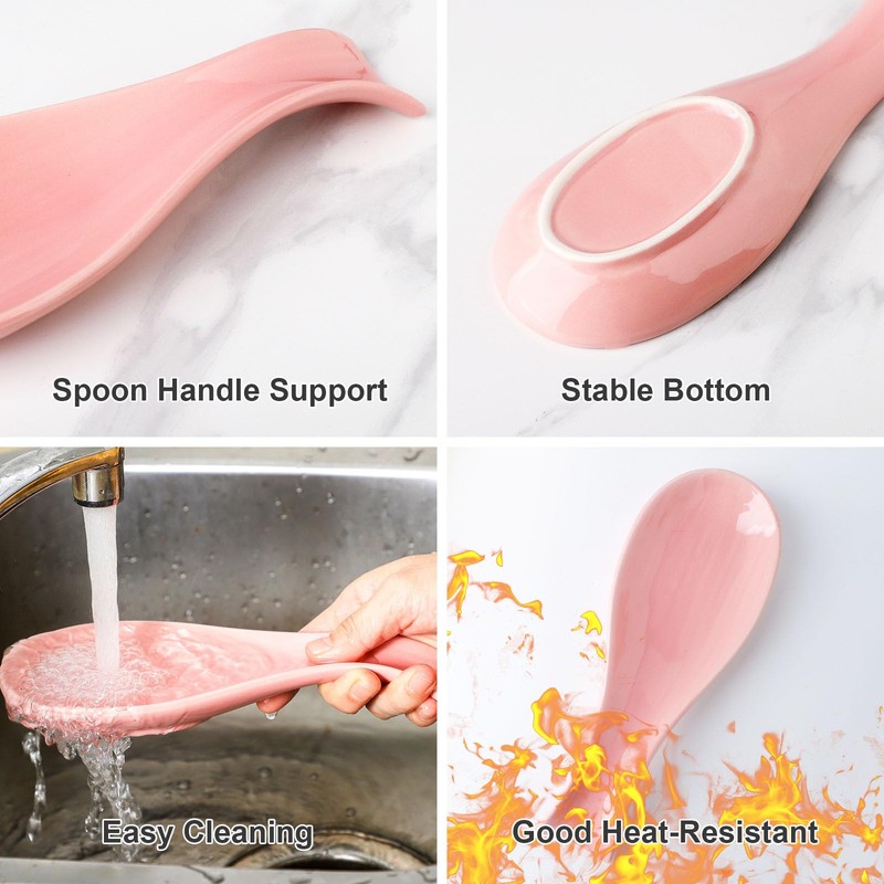 Hasense Spoon Rest for Stove Top, Large Ceramic Spoon Holder
