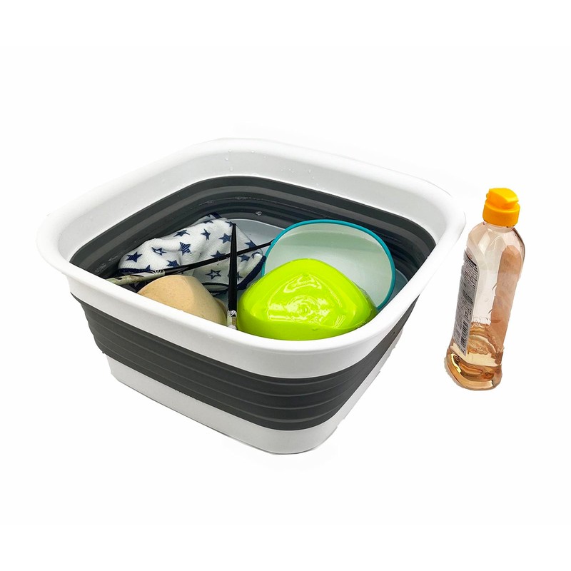 SAMMART 8L Collapsible Tub - Foldable Dish Tub - Portable