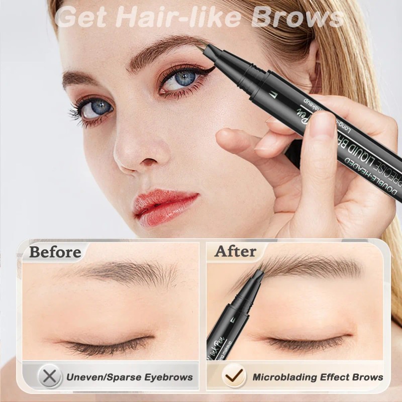2 En 1 Delineado De Cejas Waterproof Con 2 Puntas