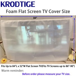 2 Pack Foam Flat Screen TV Covers Fits Up to 84"L x 52"W Flat Screen TV(Fits TV Screens up to 86"-90"),TV Display Screen Foam Cover for TV Protection During Storage, Moving, or Home Renovation