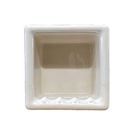 Recessed Shower Niche Porcelain 6X6 Perfect for Soap and as Foot Rest - Easy to Install (Almond Biscuit Glossy)