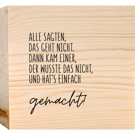 Typografie - Einfach Gemacht Holzbild + Reagenzglas zum Hinstellen opt. als Vase oder Geldgeschenk - Motivationsbilder, Bild mit Spruch, Wohnzimmer Deko Modern, Schild Freundschaft, Wohnzimmer Deko