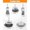 WENHUALI 5 Pcs Drill Wire Brush Set, Heavy Duty Wire