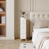 Narrow Storage Cabinet, Narrow Nightstand Dresser with 4 Drawers