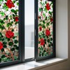 IVN Stained Glass Window Film 17.7x39.3 inch Red Roses Window