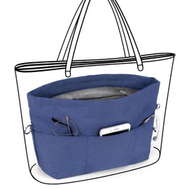 VANCORE Bag-in-Bag, Freestanding, Lightweight, Bag in Bag, For Totes, Large, Small, Organized, For Work, Travel, Blue, M