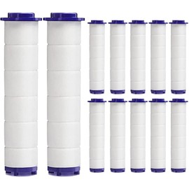 High Pressure Handheld Turbo Fan Shower Head PP-Cotton Filter Cartridge,3.7in Detachable Propeller Hydro Jet Shower Head Filter,set of 12