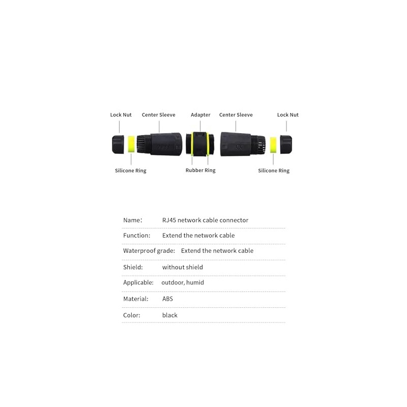 Danfetsoy - Acoplador RJ45 impermeable IP68, conector RJ45 de 10