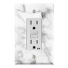Graphics Wallplates - White Grey Marble Background Print - Single