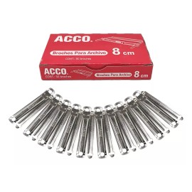 Acco Paquete De 10 Cajas De Broche Acco No.8 Cm Con 500 Piezas