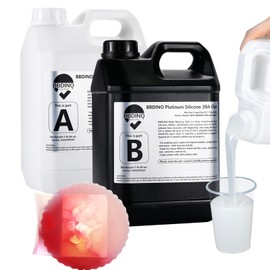 BBDINO Silicone Mold Making Kit 20A - 1 Gallon/10 lbs/160 Oz, Clear Translucent, 1:1 by Volume, Liquid for Resin, Soap, Concrete, Wax