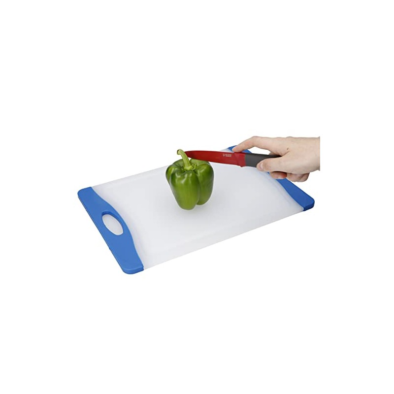 KitchenCraft Colourworks CWBOARD350BLU Polyethylene Reversible Cutting Board, Blue, 36.5 x