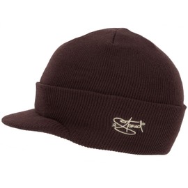 2Stoned Deluxe Hat with Visor Beanie Cap in 10 Colours and 2 Sizes for Women, Men and Children, brown