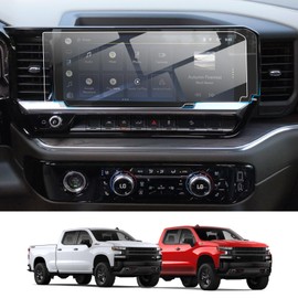 Moonlinks 2PCS Tempered Glass Screen Protector 13.4" Compatible with 2022-2025 Chevy Silverado GMC Sierra 1500/2500/3500 Navigation Touchscreen Protector High Definition 9H Hardness Anti-Fingerprint