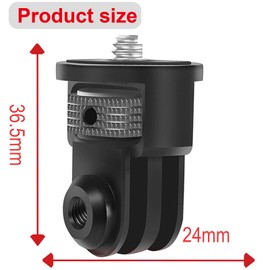 GisWell Aluminium Tripod Adapter, 1/4 Inch Camera Mount Adapter, Aluminium 1/4 Inch Camera Mount Adapter, for Insta360 ONE R X2 for GoPro 10 9 8 MAX