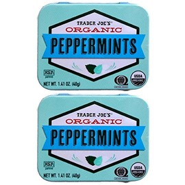 Trader Joe's Organic Peppermints, 1.41 oz Tin (Pack of 2)