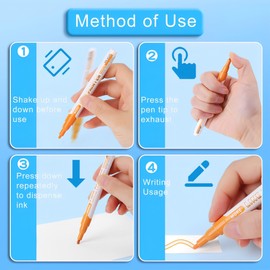 XSQD 20PCS Quick Drying Curve Student Marker Fluorescent Pen, Double Line Dual Color Contour Pen, 0.5mm Water-based Ink Curve Highlighter Pens, Used for Taking Notes, Gift Cards, Drawing