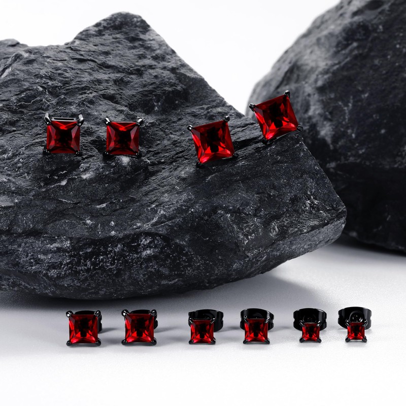MDFUN Earrings for Men 316L Stainless Steel 5 Pairs Stud