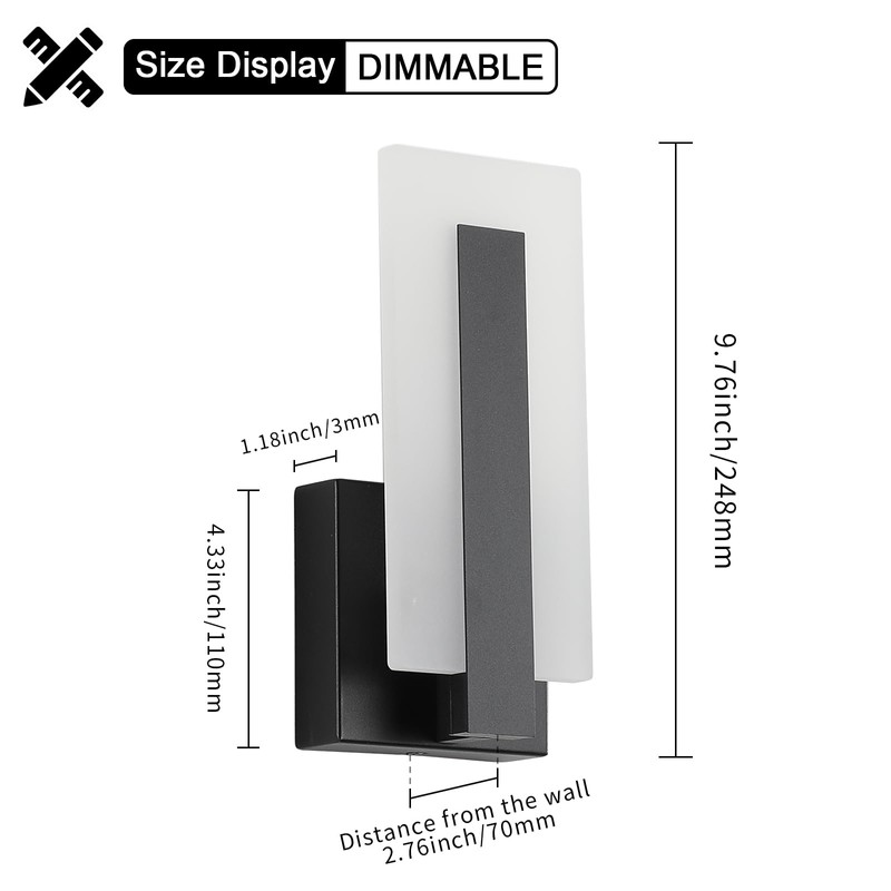 Joosenhouse Modern LED Wall Sconce Dimmable Wall Mounted Lamp Set
