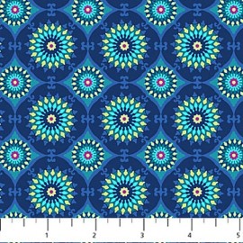 Northcott Wild by Brett Lewis 24974 49 Navy Medalions   Cotton BTY