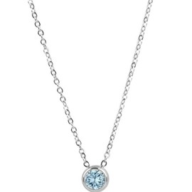 Jude Jewelers Stainless Steel Birthstone Classic Plain Solitaire Style Collar Statement Party Necklace (Sep-Sapphire)