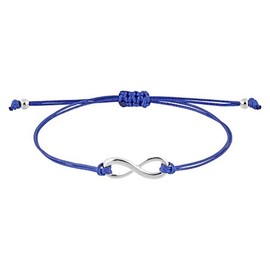 StarAppeal Infinity Love Friendship Bracelet Infinity Bracelet with Beads in Silver and Gold Adjustable Size Girls Ladies Handmade, Base Metal, blue / silver