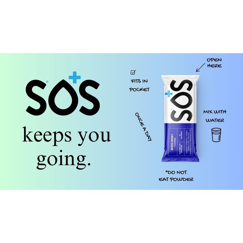SOS Hydration Variety Pack Sampler, 5 Flavors with Sports Water