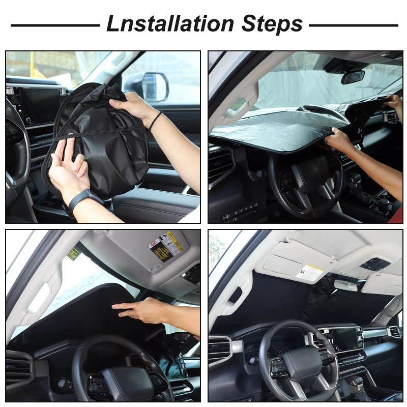 Nicecar88 For Toyota Tundra 22+ Black Car Windshield Sun Visor