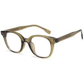 Dollger Oval Blue Light Glasses for Men Women TR90 Fashion Glasses Computer Screen Blocking Glasses UV400 Protection, Green