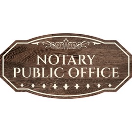 Victorian Plus Notary Public Office Wall or Door Sign - Wood | Legal and Courtroom Decoration - Large